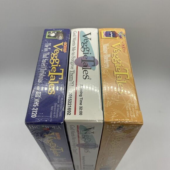 VeggieTales God Wants Me To Forgive Them VHS Video Tape Neon Green NEW Sealed +2 - Picture 7 of 9